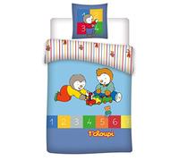 Aymax T'choupi - Juego de Funda nórdica de 140 x 200 cm y Funda de Almohada de 65 x 65 cm