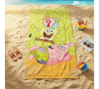 Aymax, Toalla de Playa Bob Esponja - 100% Algodón Nickelodeon | 70 x 140 cm | Playa, Piscina & Vacaciones