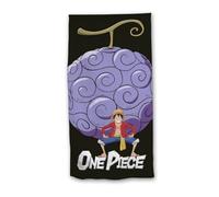 aymax - Toalla de playa con diseño de luffy y fruto del demonio, 70 x 140 cm, poliéster, color negro