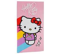 Aymax Toalla de playa para niños, toalla de playa, toalla de ducha, toalla de baño, 70 x 140 cm, microfibra para niños y niñas (Hello Kitty)