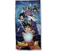 Aymax Toalla Playa Piscina BAÑO Son Goku Kamehameha con Vegeta, Beerus, Piccolo - 140 x 70cm 100% Algodón