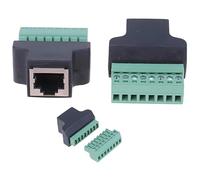 AYMBH Adaptador de bloque de terminales de tornillo RJ45 hembra a 8 pines, acoplador extensor de cable Ethernet Cat7 Cat6 Cat5e, conector de red 8P8C para CCTV DVR, conector modular en línea (1 unidad