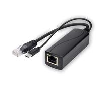 AYMBH Divisor PoE USB tipo C de 48 V a 5 V, compatible con 802.3af/at, Gigabit Ethernet adaptativo de 10/100/1000 Mbps, ideal para Raspberry Pi, Hikvision, cámaras de seguridad, dispositivos