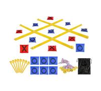 Aymzbd 1 Juego Tic Toe Gigante para Lanzar Bolsas Set de Juguete de Jardín Y Parque Nylon Resistente Y Portátil Incluye Estacas Y MEDA, Tres en Raya Amarillo