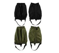 Aymzbd 2 Pares Polainas para Caminar Protectoras Reutilizables contra Nieve Y Arena Ligeras Impermeables con Diseño Ajustable Adecuadas para Senderismo, Verde del ejército Negro