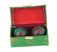 Aymzbd 2 Piezas Baoding Ejercicio Bolas Masaje Mano Fitness Bolas Chinas Destreza Relaxación Salud para Dedos Adecuado para Regalo Colección O, Fu Palabra Verde