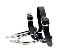 Aymzbd 2 Piezas Espuelas para Caballo Espuelas Decoradas con Rhinestones Correas PU Hierro Accesorios para Monta Adecuadas en Ranchos Formación Ecuestre Comp, Plata