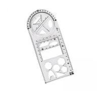 Aymzbd 2 Piezas Regla Geométrica Multifuncional Plantilla de Dibujo Regla de Medición Plantilla Matemática Plantilla de Construcción PVC Transparente Adecuad, 2 piezas