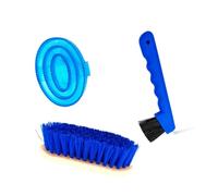Aymzbd 3 Piezas Cepillo para Caballos Juego de Herramientas Peine de Cascos Cepillo Shedding Material Fácil Manejo Adecuado para Propietarios de, Azul