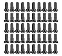 Aymzbd 50 Piezas Niples de Rueda para Bicicleta Tapas de Radio Cubiertas de Latón Ligeras Accesorios Útiles Adecuados para BMX Recorridos Al, Negro, 13mm 13G