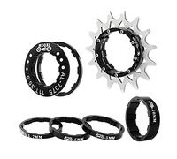 Aymzbd 7 Piezas Cassette de Una Velocidad para Bicicleta Piñón Sprocket Engranaje Adaptador de Aleación de Aluminio para Convertidor Fijo Adecuado para