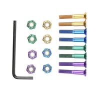 Aymzbd 8 Piezas Tornillos para Patineta Set de Tornillos para Longboard con Tuercas de Bloqueo Y Llave Herramienta Incluida Material Acero Al Carbon
