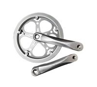 Aymzbd Bike Crankset Kit Plato Único Bicicleta Aluminio Resistente Cubierta Doble Apto para Bicicletas de Ciudad Adecuado para Adultos Reparación, Plata