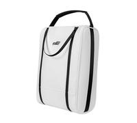 Aymzbd Bolsa para Zapatos de Golf Organizador de Calzado Deportivo con Doble Cremallera Y Asa Fuerte Fabricado en PU Adecuada para Maleta Aeropuerto Paseo, Blanco