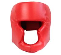 Aymzbd Boxeo Protector Casco Artes Marciales Sparring Cubierta Completa Cómodo Interior PU Adecuado para Clases Mixtas Prácticas de Muay Thai Adolescentes, Rojo, 50 a 58CM
