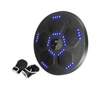 Aymzbd Boxing Almoadilla de Boxeo Electrónica con Música Y Bluetooth Equipo de Reacción Rápida Panel de Entrenamiento Mural Material PVC Adecuada Par, Negro con Guantes