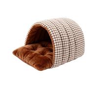 Aymzbd Cama para Gato Cueva con Tejido Interior Agradable Removible Adaptada para Gato Descansar Y Sentirse Protegido Adecuada para Gatos en Interior, Rejilla de Café