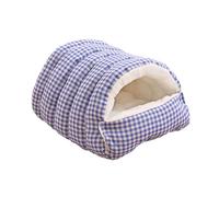 Aymzbd Cama para Mascota Casa con Interior Acolchado Y Entrada Amplia Que El Reduce Ruidos Y Es Lavable Adecuada para Descanso de Gatos Y Perr, Azul, M