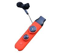 Aymzbd Camping Supervivencia Silbato Portátil Brújula Linterna Lupa Espejo Compartimiento PP Adecuado Educación Ambiental Senderismo, Rojo