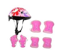 Aymzbd Casco para Bicicleta Infantil con Rodillera Muñequera Coderas Diseño Transpirable de PVC Adecuado para Niños Adolescentes Patinaje Ciclismo Escalada, Rosa