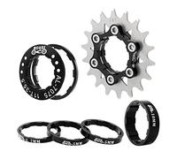 Aymzbd Cassette Único para Bicicletas Sprocket Piñón Engranaje Componente Convierte Bici de Velocidades Aleación de Aluminio Resistente Adecuado para Ciclist, Negro