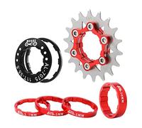 Aymzbd Cassette Único para Bicicletas Sprocket Piñón Engranaje Componente Convierte Bici de Velocidades Aleación de Aluminio Resistente Adecuado para Ciclist, Rojo