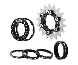 Aymzbd Cassette Único para Bicicletas Sprocket Piñón Engranaje Componente Convierte Bici de Velocidades Aleación de Aluminio Resistente Adecuado para Ciclist, Negro