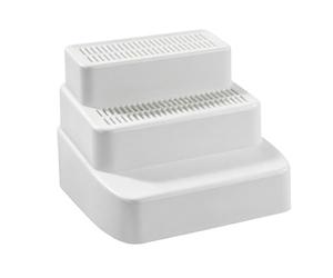 Aymzbd Escalera para Arenero de Gatos con 3 Peldaños Desmontables Rampa de Acceso con Rejilla Filtrante Adecuada para Camas Y Muebles Altos, Blanco