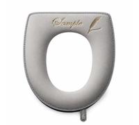 Aymzbd Funda Asiento Inodoro Lavable Cremallera, franela | diseño con asa | bordado s | apta todas estaciones | caucho | para baño | para, Estilo nórdico con patrón de plumas bordadas en color gris