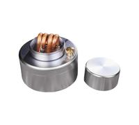 Aymzbd Hornillo de Alcohol Quemador de Espíritu Estufa de Metal Hornilla para Viajes Cocina para Excursiones Resistente Adecuado para Comidas Calientes, Plata