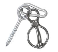 Aymzbd Horses Tie Juego de Anillo de Rienda Herramienta Ecuestre con Tornillo Ojo Accesorios de Ensillado Y Gancho Resistente de Acero Inoxidable Adecua