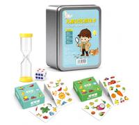 Aymzbd Juego Cartas Memoria y Parejas, 2 Juegos, Lata, 3,5 cm | Acabado resistente al agua, Cartas educativas bilingües, Asociación imágenes, Para estudiantes tempranos