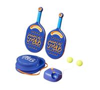 Aymzbd Juego de Raqueta de Tenis de Playa con Pelotas Deportivas, Práctica Y Ligera Pala de Tenis con Bolsa de Almacenamiento para Jardín, Patio Y Exterior, Doble Base Azul