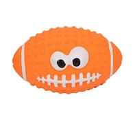 Aymzbd Juguete para Perros Pelota Resistente Huesos Interactiva Que Promueve La Limpieza Oral Y Elimina Estrés Hecho en Caucho Elástico con Sonido Adecuado P, Rugby Naranja