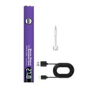 Aymzbd Lápiz Eléctrico para Soldar Portátil Recarga USB con Ajuste de Voltajes Diseño Profesional Pantalla Digital Y Punta Intercambiable Adecuado para Estud, Conjunto Violeta