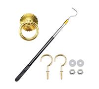 Aymzbd Loft Gancho para Escalera de Ático con Barra de Extensión Telescópica Incluye Kit Completo de de Bajada Herramienta de Metal Resistente