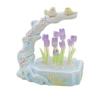 Aymzbd Luz Nocturna Creativa Diy Flor Lámpara de Mesa Decoración de Escritorio Ornamento de Espejo Material de Resina Función Manual Adecuada para Regalo Dec, Violeta