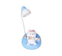 Aymzbd Luz Nocturna de Mesa Lámpara de Gato para Niños con Dimmable Silicona Brillo Ajustable Apto para Dormitorio Habitación Infantil Oficina Decoración Noc, Azul
