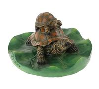 Aymzbd Ornamento de Tortuga Flotante en Agua Figurilla de Animal Estatua Realista Decoración Artificial en Resina Adecuada para Regalo de Artesanía, 3 Familia de Color marrón Oscuro