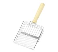 Aymzbd Palita para Arena de Gato Paleta Recogedor con Mango de Madera Y Cuerpo de Acero Bordes Y Ancho Que Alcanza Rincones para Limpie, 11,5 cm x 4 cm x 24,5 cm