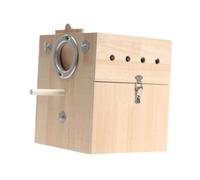 Aymzbd para Pájaros Caja de Cría de Madera para Loros Caja de Apareamiento para Periquitos Y para Canarios Y Pinzones Diseño Sóli, Colgando a La Derecha