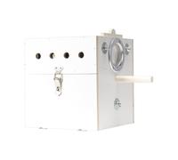 Aymzbd para Pájaros Caja de Cría de Madera para Loros Caja de Apareamiento para Periquitos Y para Canarios Y Pinzones Diseño Sóli, Dejado Colgado Blanco