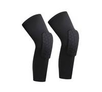 Aymzbd Rodilleras de Baloncesto Rodillera Manga Protectora Soporte Compresión Antigolpes con Acolchado en Panal Tira de Silicona Antideslizante Tejido, Black, M