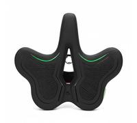 Aymzbd Sillín para Bicicleta con Configuración de Dividida Ventilada Asiento sin Nariz Que Elimina Fricción Espuma Viscoelástica Absorbente Cuero PU, Verde