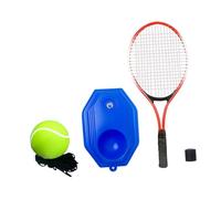 Aymzbd Solo Raqueta de Tenis con Pelota Base Autopráctica Equipo Portátil Ayuda Entrenamiento Mango Antideslizante Adecuado para Parque Patio Interior Exteri, Raqueta roja, para Adultos