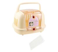 Aymzbd Transportín de Viaje para Mascotas, Jaula para Perros Y Gatos Al Aire Libre, Ventilación, Caja de Aire de Avión, Transportador de Gatos de Lado, Beige