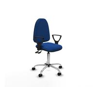Aýna as similpiel azul brazos fijos base cromada ruedas nailon 50mm
