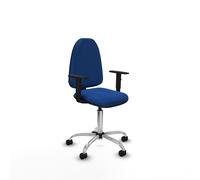 Aýna cp similpiel azul brazos 1d base cromada ruedas nailon 50mm