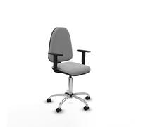 Aýna cp similpiel gris claro brazos 1d base cromada ruedas autofrenan