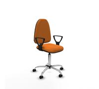 Aýna cp similpiel naranja brazos fijos base cromada ruedas engomadas